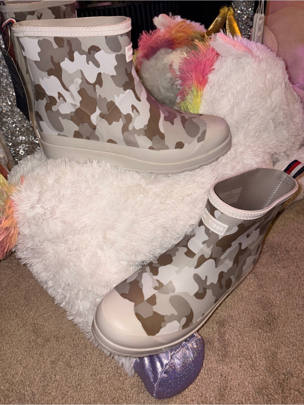 Tommy Hilfiger Women’s Camo Rain Boots - Beige Camo